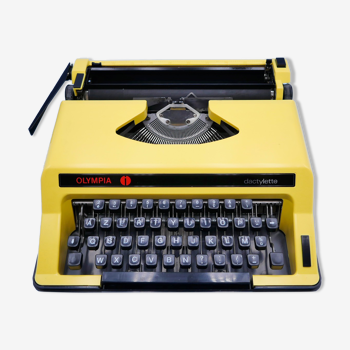 Machine à écrire Olympia Dactylette jaune révisée ruban neuf