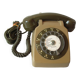 Ancien téléphone fixe à cadran SO.CO.TEL S63 couleur vert olive déco vintage
