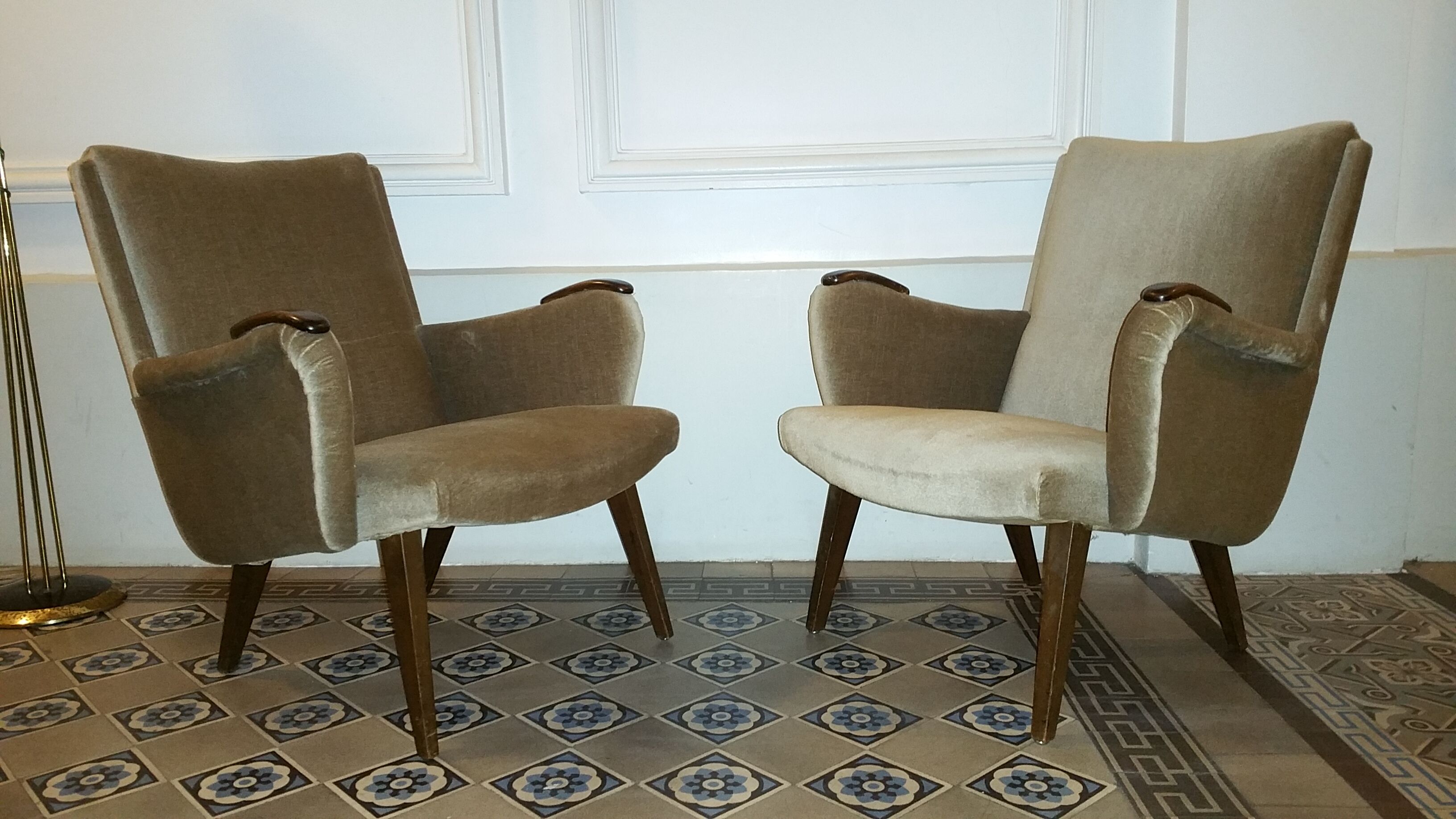 lot of 5 chairs Danish 50/60s Arno Votteler Knoll