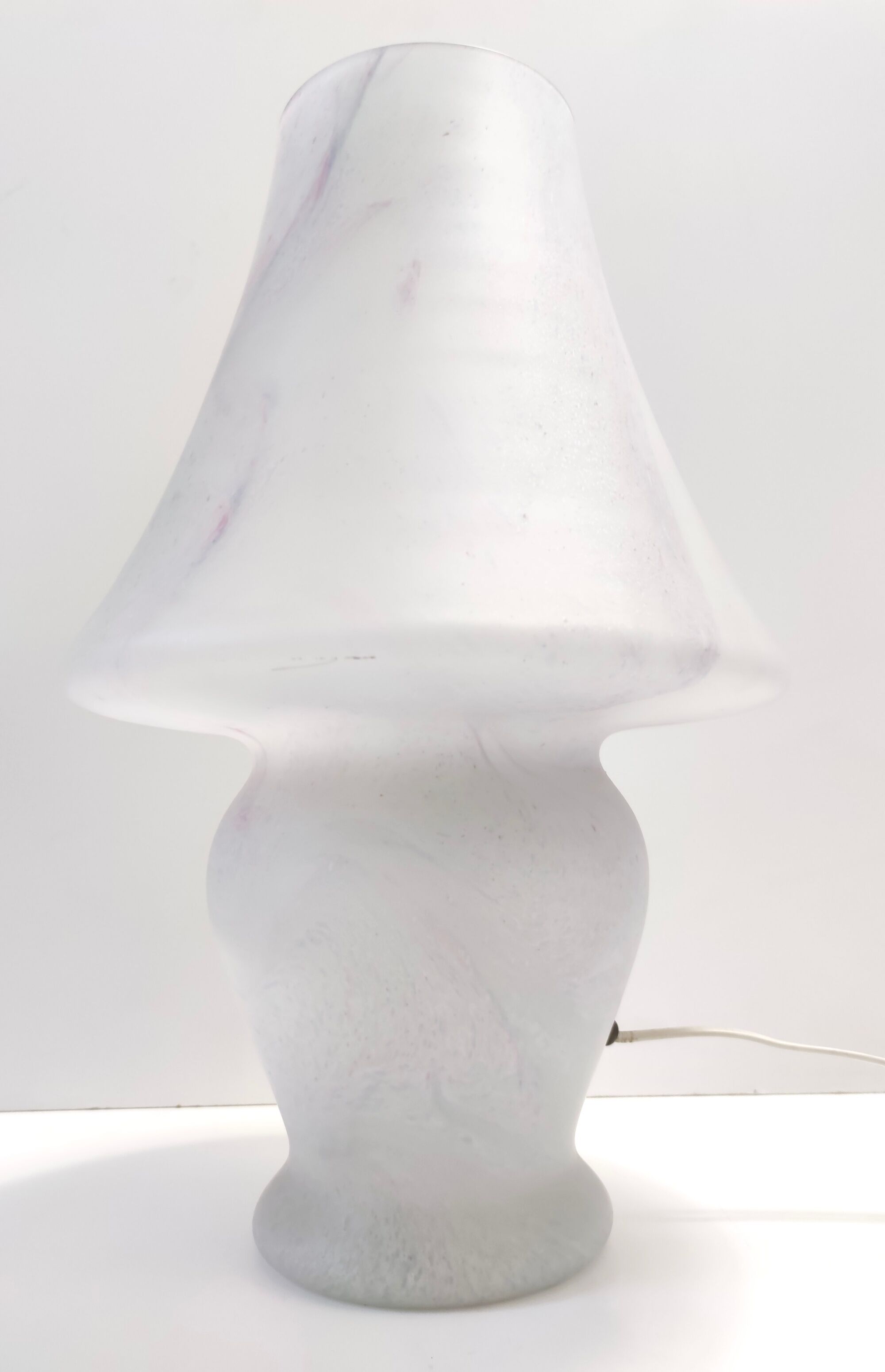 Murano glass table lamp with a pink marble effect, italy