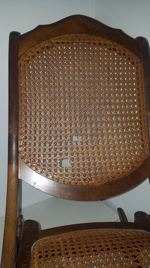 Fauteuil à bascule en cannage vintage