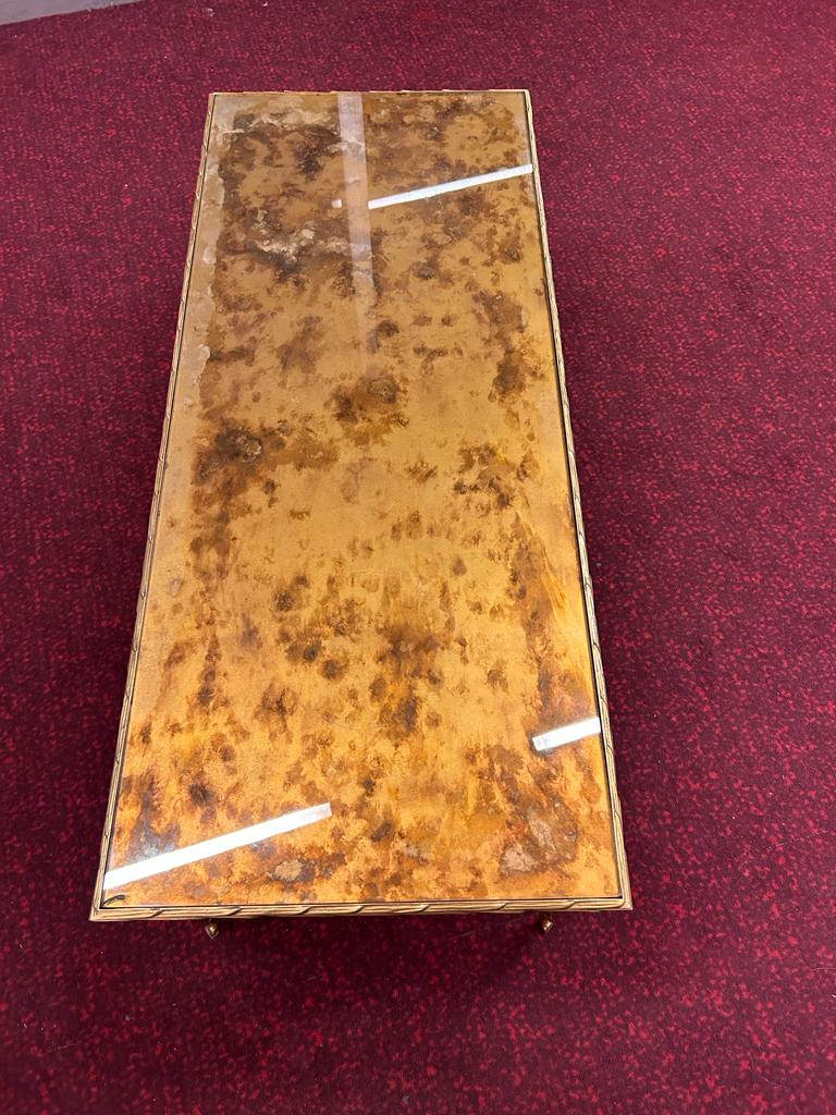 Gilded bronze coffee table palm tree décor