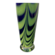 Vase verre soufflé vert et bleu