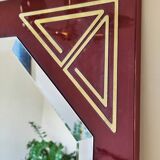 Miroir laqué et incrustation doré vintage