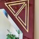 Vintage lacquered mirror with gold inlay