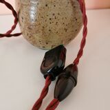 Upcycled lamp in pleated sandstone lampshade