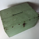 Wooden box voting urn green almond