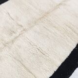 Moroccan Berber rug Beni Ouarain ecru and black 3x2.02m