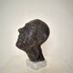 Buste en plâtre peint d'un homme sur une base en marbre, années 1976