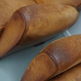 Paire de fauteuils club vintage en cuir cognac français, lot de 2