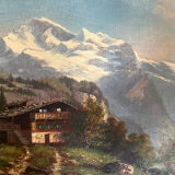 Old painting: oil on canvas - landscape