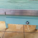 Vintage table of the 50s mado style in formica and wood with drawer and extension cords