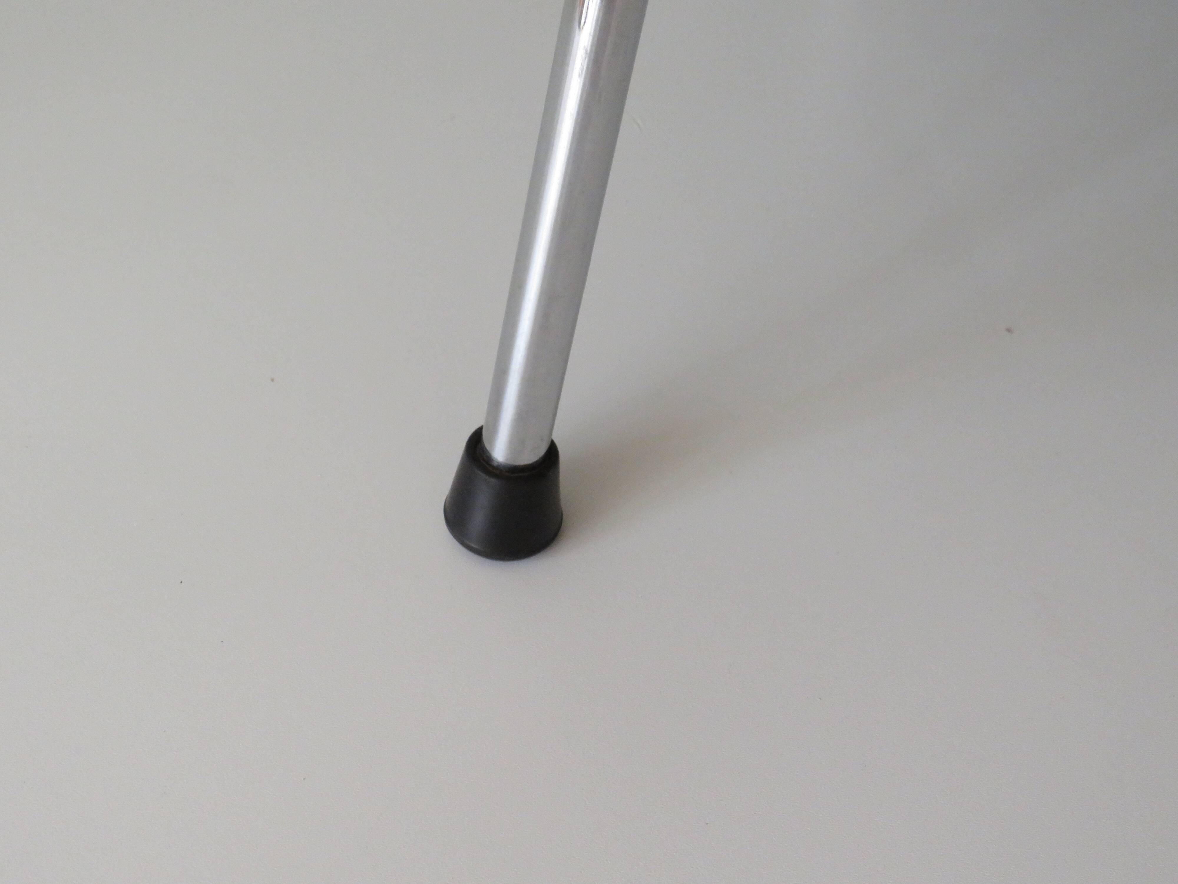 Modernist armrest chair, chrome and skai, Belgium 1960