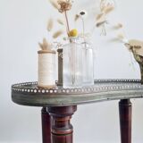 Mini wooden and marble table - antique side table