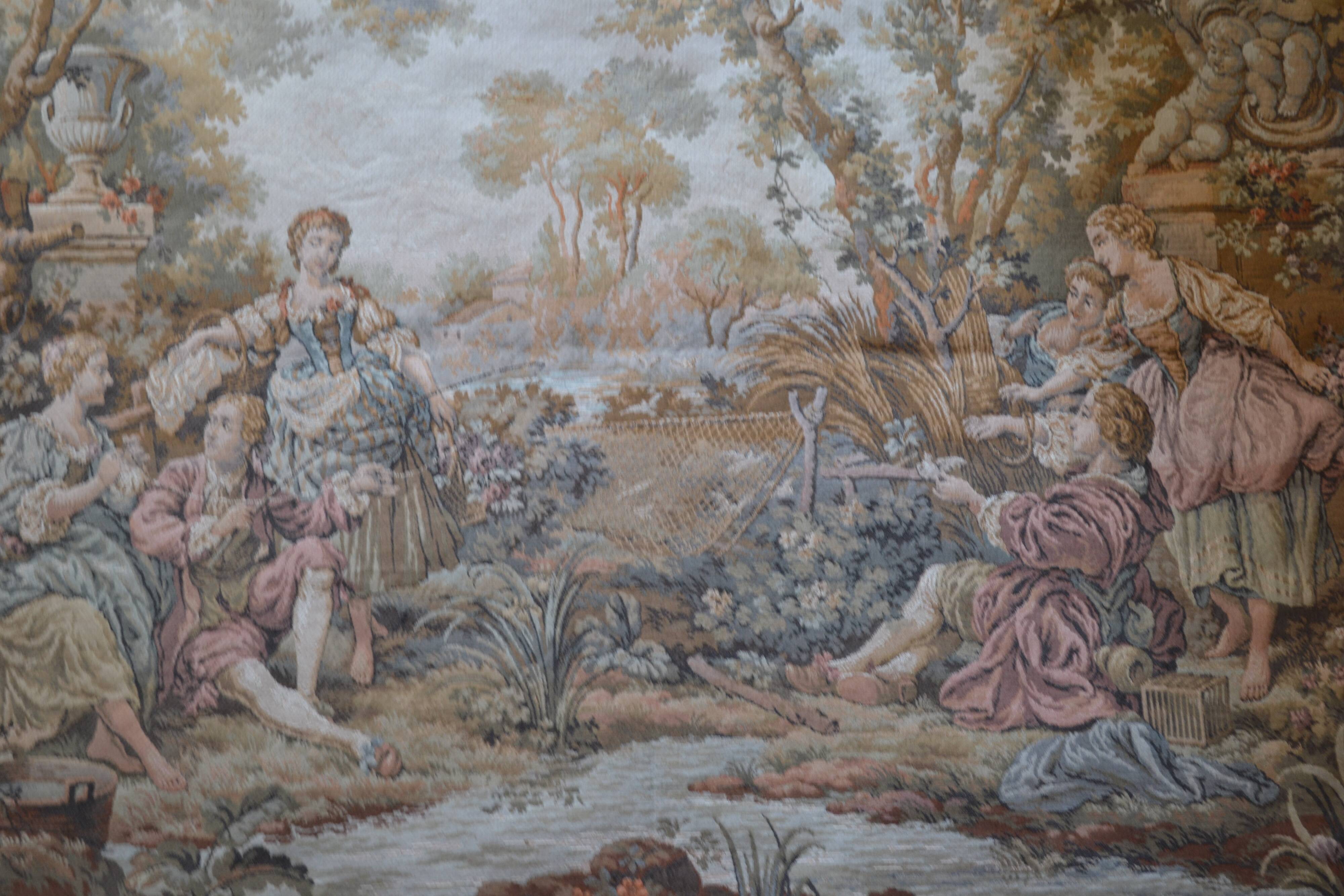 "Fishing party of Madame de Maintenon" Classical-inspired tapestry
