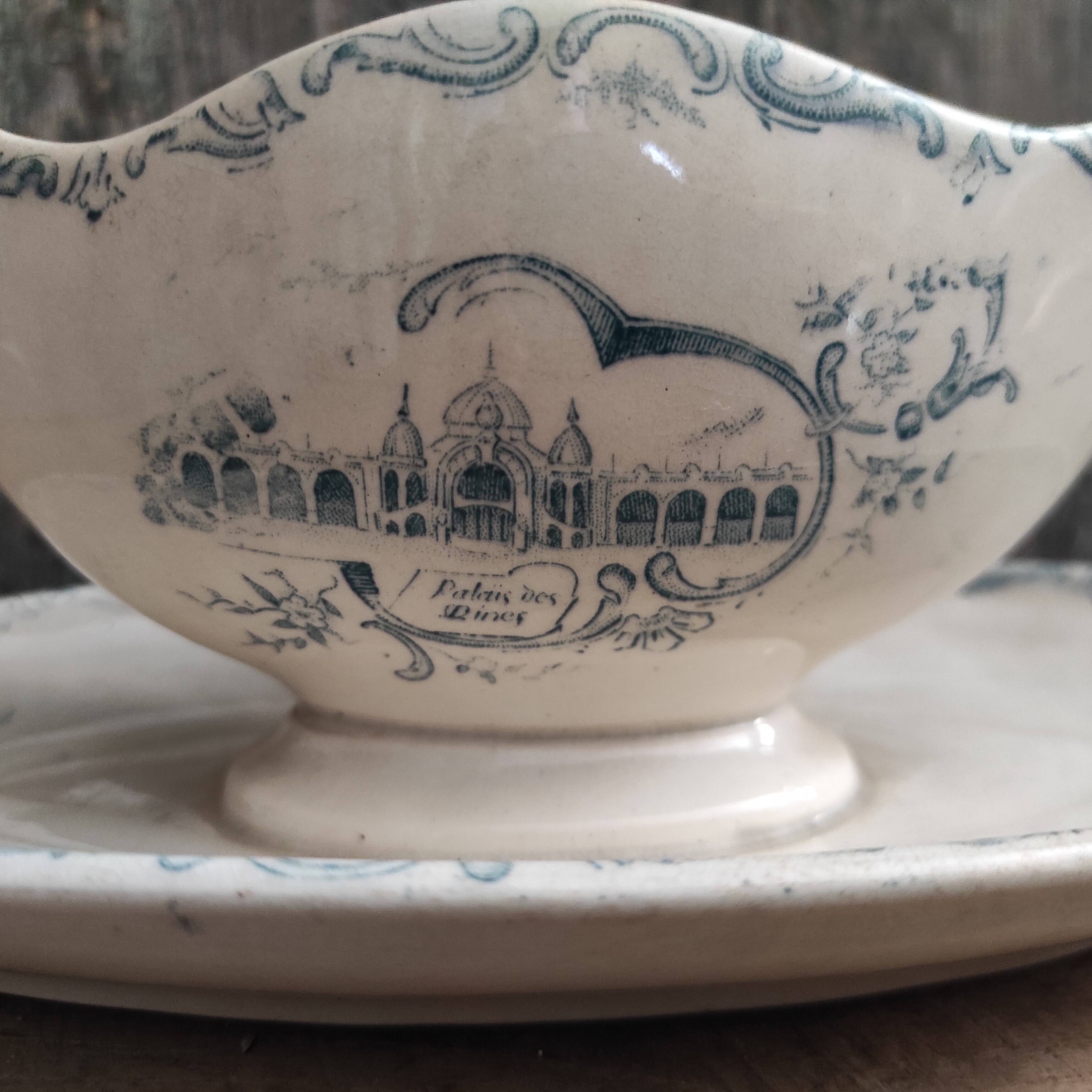 French antique sauce boat made for the Expo Paris 1900, from A. Lebacqz Bouchart