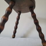 Tripod stool with turned wooden legs