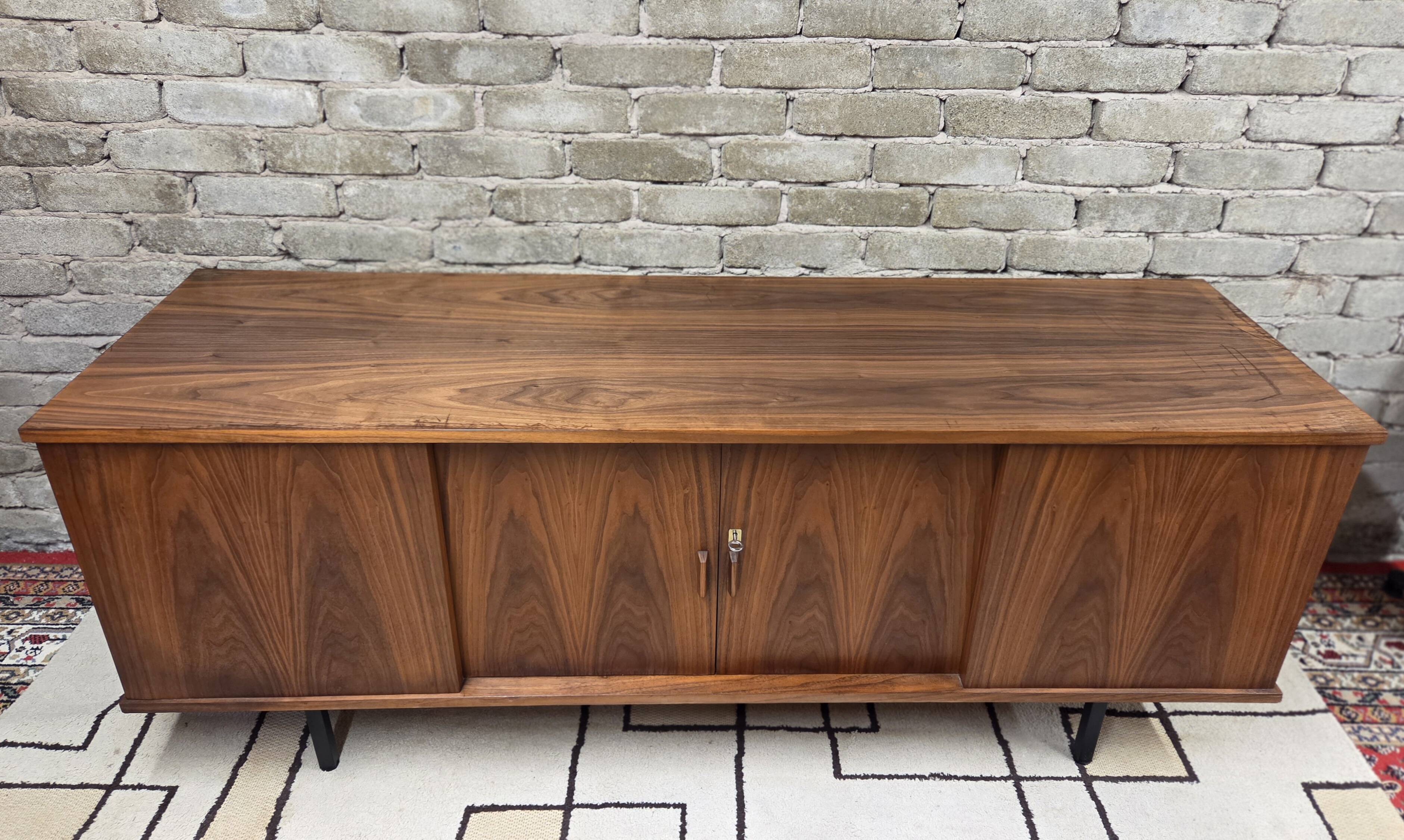 Vintage teak Scandinavian bar cabinet from the 1960s.