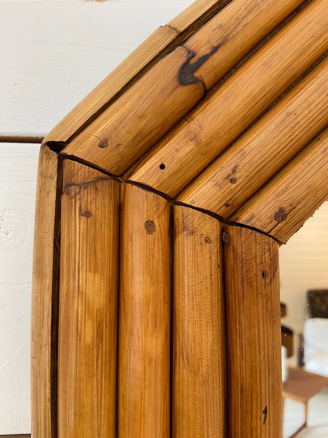 Large bamboo mirror from the 50s