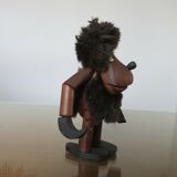 Personnage scandinave en teck articulé "homme des cavernes" années 60 70