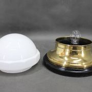 1920s Secession Brass and Glass Table lamp, Czechoslovakia
