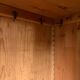 Antique English wardrobe in pale pink patina.