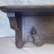 Large antique wall-mounted coat rack in carved wood 135 cm
