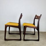 Pair of Danish Scandinavian chairs in rosewood, 1960s.