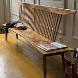 Large bench in solid walnut