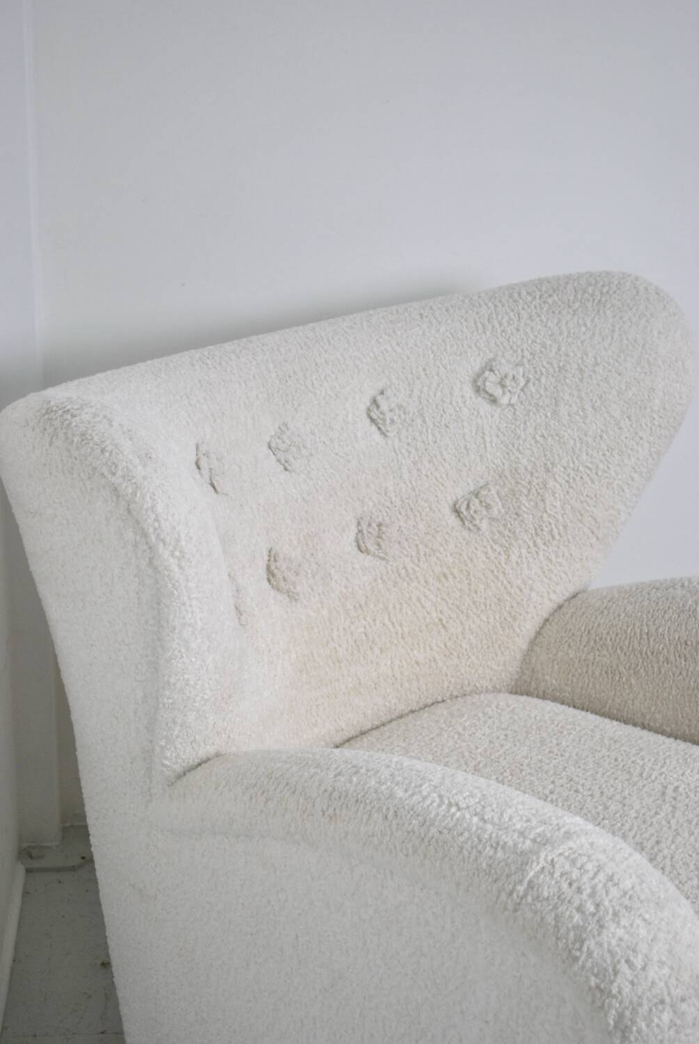 Boucle wing chair