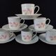 Set of six coffee cups and saucers, Limoges, Goumot Labesse