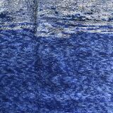 Moroccan Berber carpet Beni Ouarain uni blue 3.3x2.26m