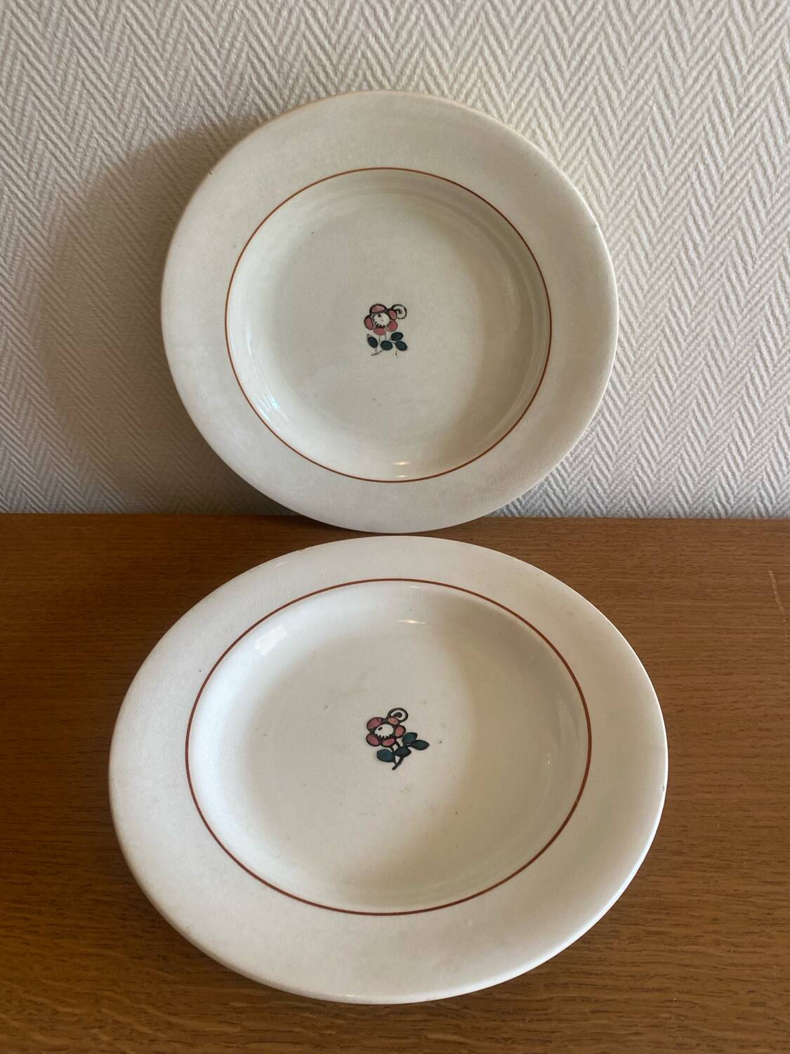 Antique ironstone plates from the coal mines