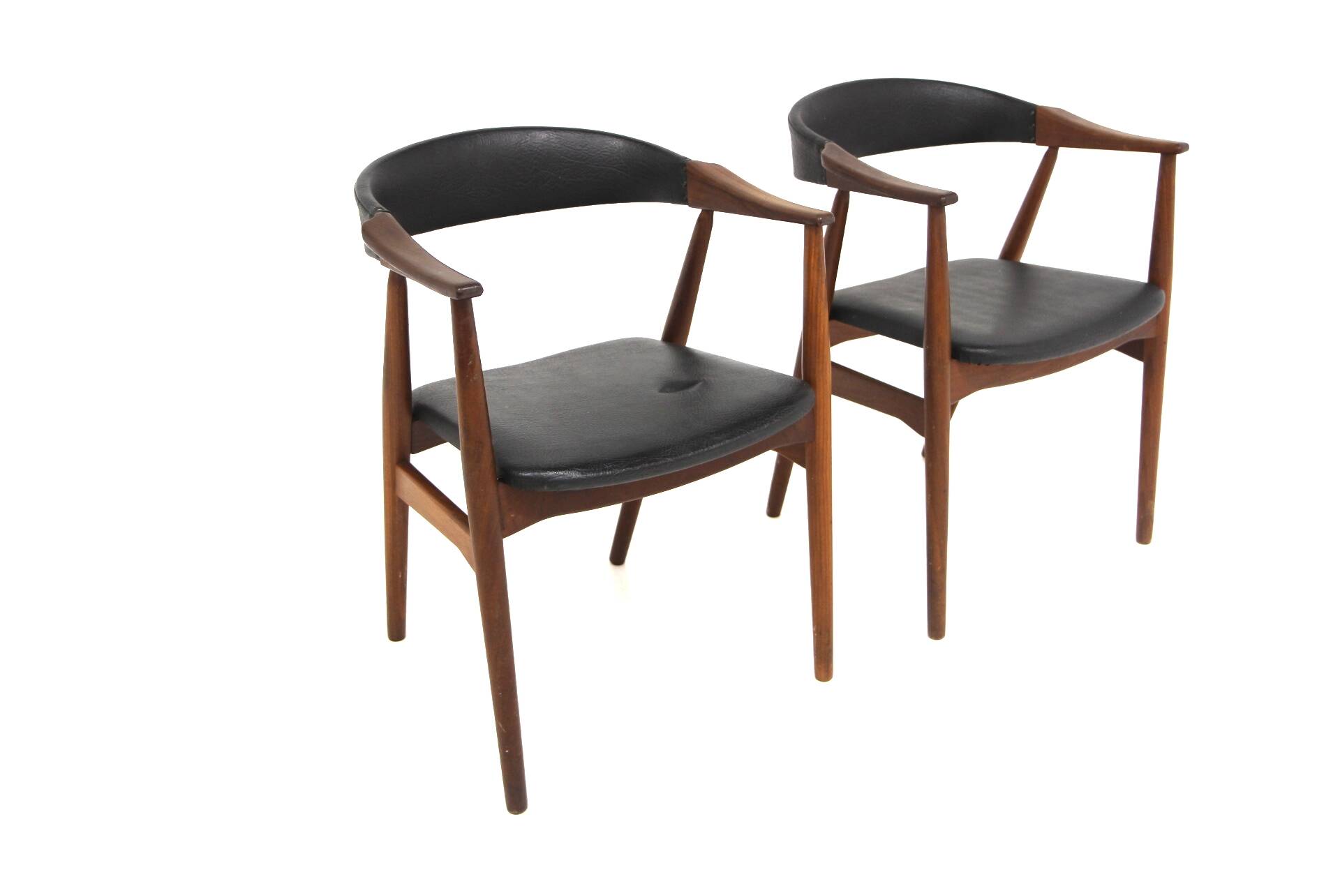 Set of 2 teak office armchairs, "Model 213" Thomas Haslev, Farstrup Møbler, Denmark, 1960