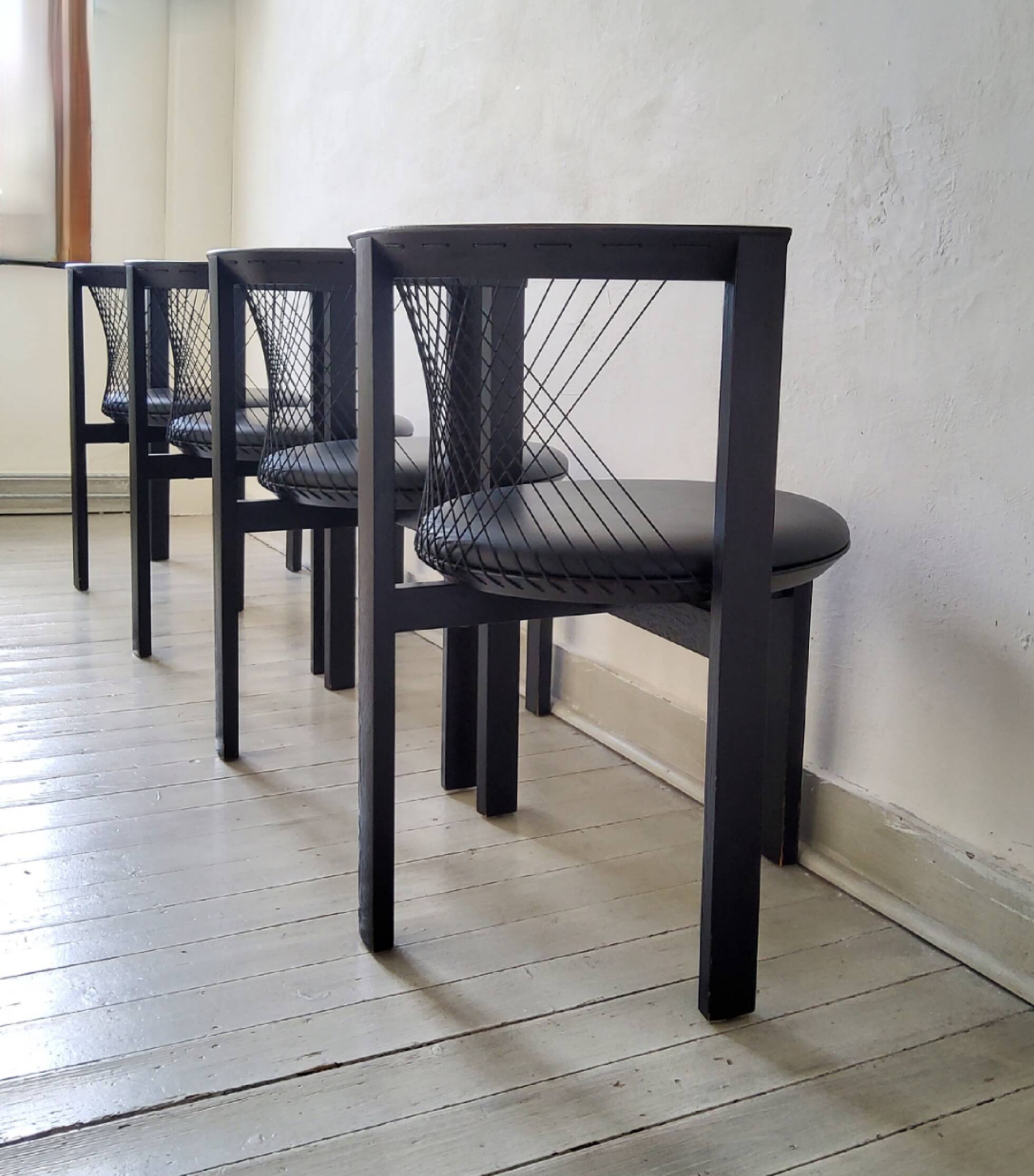 Vintage Niels Jorgen Haugesen String chairs for Tranekaer, Denmark 1980s