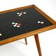 Beautiful long Mid Century walnut wood coffee table with a mosaic surface