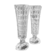 Duo of small bevelled crystal vases
