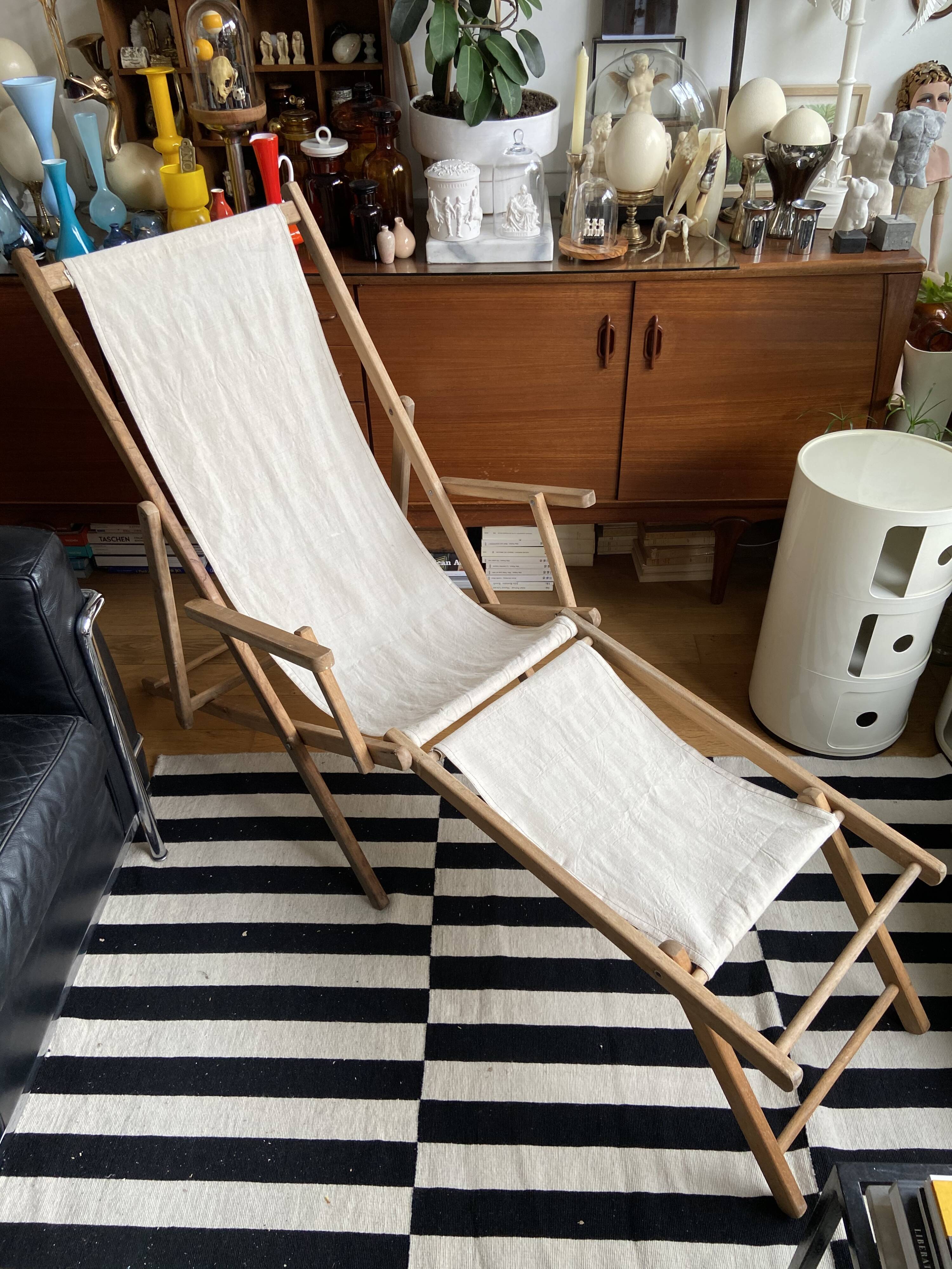 Transat de plage chilienne en bois et coton