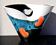 Tricolour vase, vintage seventies design, signed Elchinger, Vallauris.