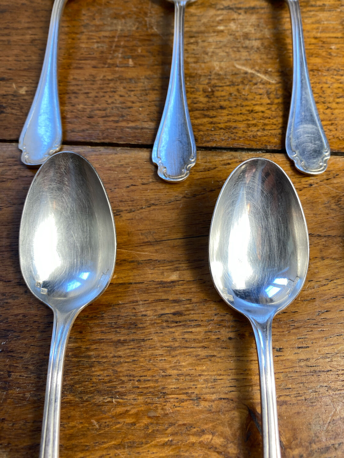 Twelve dessert spoons Alfénide Christofle