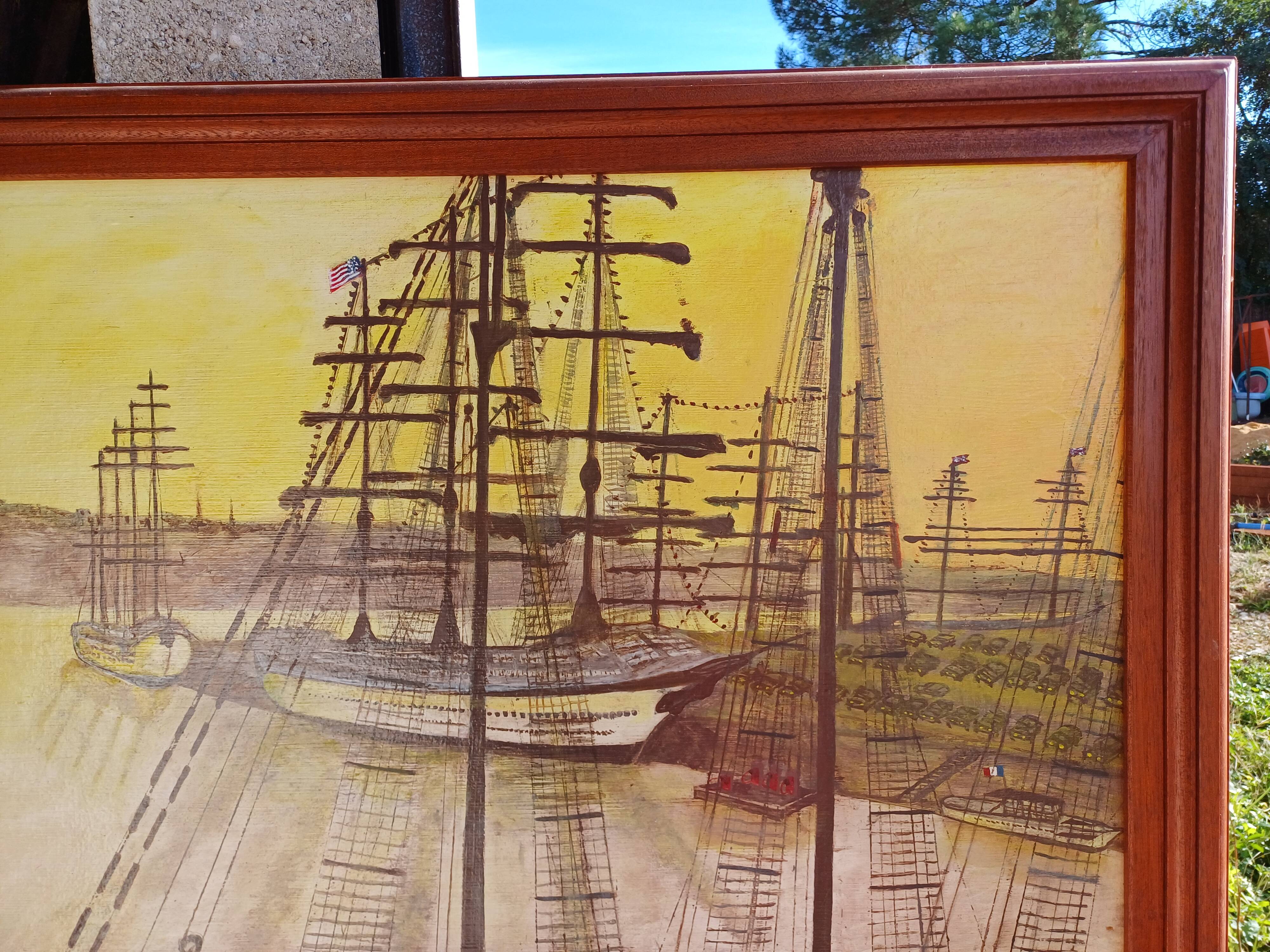 Oil on marine panel by henry sola