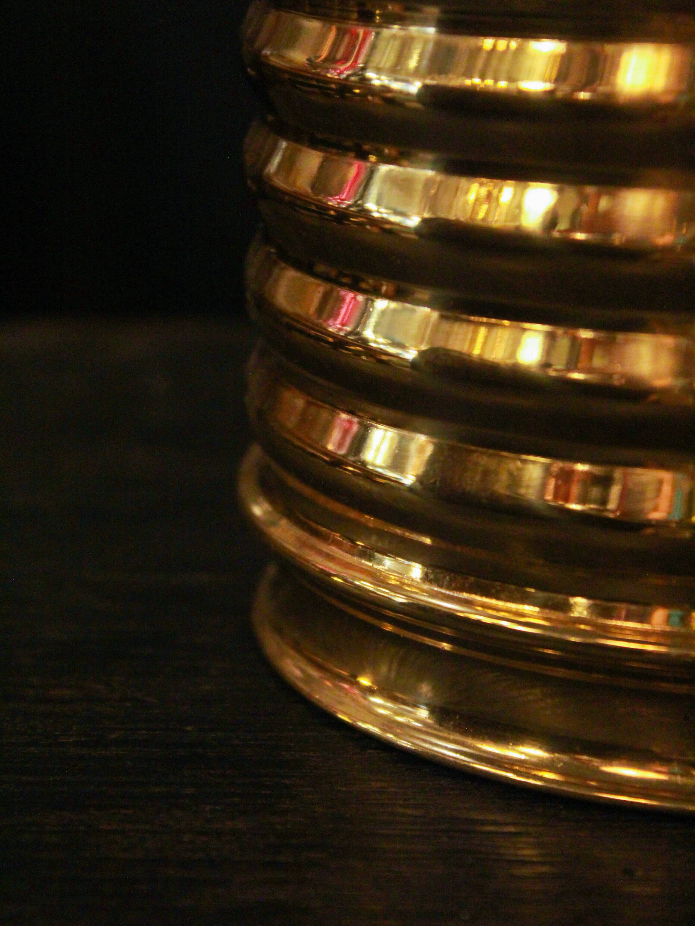 Pair of lamps in gilded brass