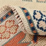 7x10 Vimtage Beige Orange Large Area Vintage Rug, 203x292 Cm