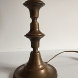Vintage brass and velvet geometric lamp