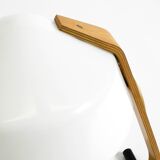 Original Space Age 1960s plywood table lamp with plastic shade by Temde