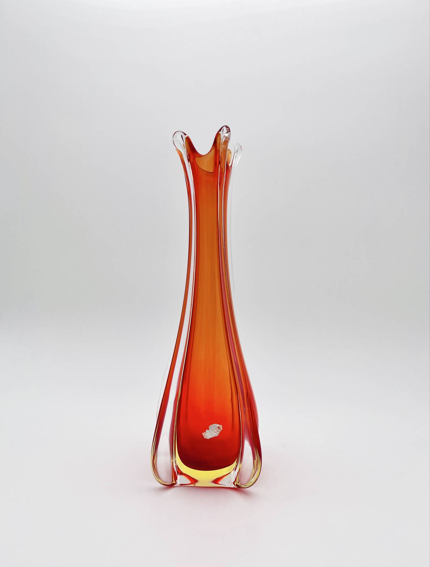 Murano Vase - Ouraline - Sommerso - Red & Yellow - 28cm