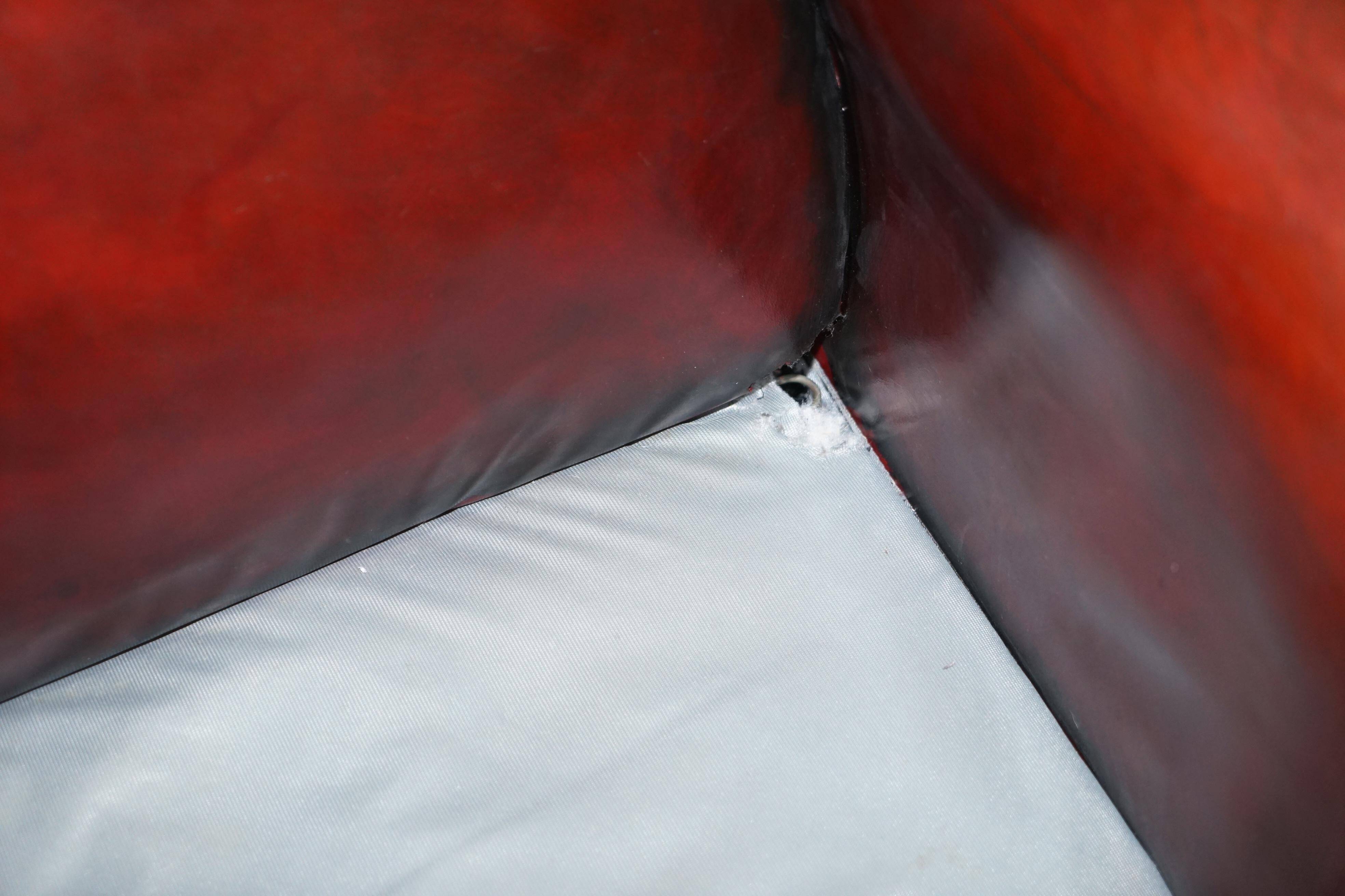 Restored leather canapé in Howard & Son style