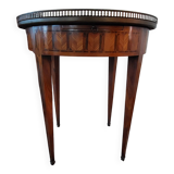 Small bouillotte table - Louis XVI style - white marble top - 3 legs