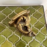 Baroque style wall console shelf in gilded wood