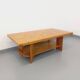 Vintage solid oak coffee table from the 70s 80s Perriand Regain Chapo style